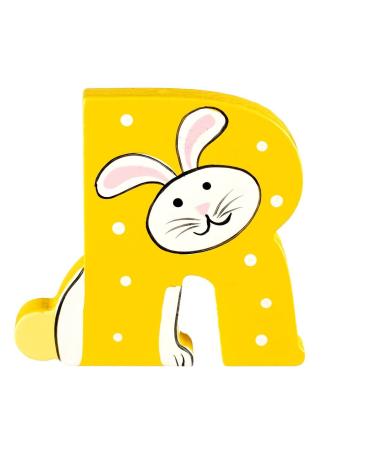 Wooden Letters by Orange Tree Toys Letter R for Rabbit - Alphabet Animal Letters for Personalised Baby Name Toy Box Door Wall Decorations - Animals Nursery Decor Boys Girls Bedroom Accessories