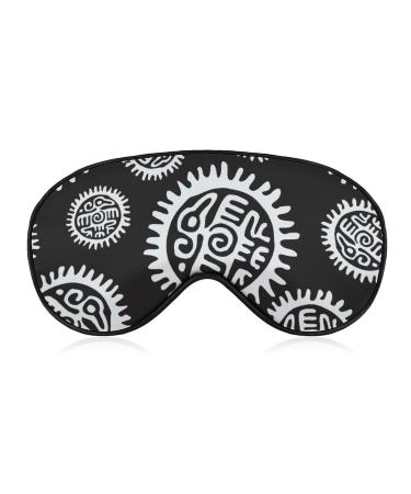 Aztec and Mayan Eagle Soft Sleep Mask with Adjustable Strap Effective Shading Eye Mask Cover Funny Blindfold for Women Men