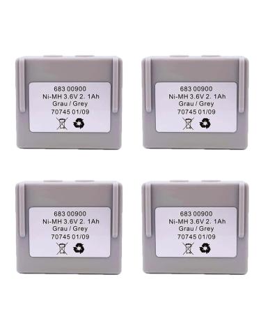 4 Pack 3.6V 68300900 Battery 2100mAh Rechargeable NI-MH 68300900 Battery for HETRONIC Remote Control