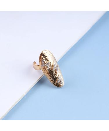Dervivea Crystal Lightning Fingertip Ring Gold Cz Finger Nail Rhinestones Statement Nail Rings Lightning Finger Ring Nail Jewelry for Women and Girls(Gold lightning) - Buy Online on GoSupps.com