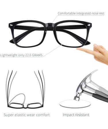 COOLOO Blue Light Blocking Gaming Glasses - Anti Glare, Headache & Eye Strain Relief - Stylish & Lightweight - 11-black+black - Buy Online on GoSupps.com