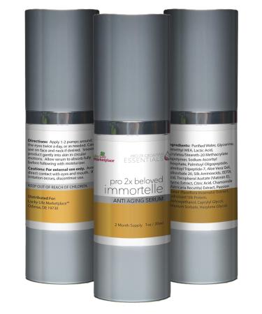 Pro 2x Beloved Immortelle Serum - Anti-Aging & Collagen Booster - 2 Month Supply - Fade Dark Circles & Tighten Skin - Alpha Hydroxy Acid with Aloe - Buy Online on GoSupps.com