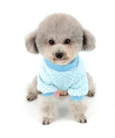 Zweitea Fleece Dog Sweater for Small Dogs - Warm & Soft Winter Jacket for Puppies & Cats - Blue (1 Pack) - Buy Online on GoSupps.com