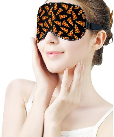 Doodle Pizza Sleep Mask for Women | Adjustable Eye Shades with Elastic Strap Perfect for Travel & Sleep - Buy Online on GoSupps.com