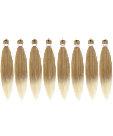 LDMY Pre-Stretched Braiding Hair Extensions 8pcs - 27#/613# Ombre Synthetic Kanekalon Hair for Braids - 90g per Piece - Buy Online on GoSupps.com