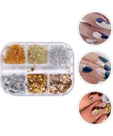 3 Boxes Nail Art Fragments Nail Painting Handicraft Nail Decor Gold Sequins Iaff Sticker Nail Art Foil Glitter Nails Decoration Stickers for Nails Manicure Metal Gold Leaf - Buy Online on GoSupps.com
