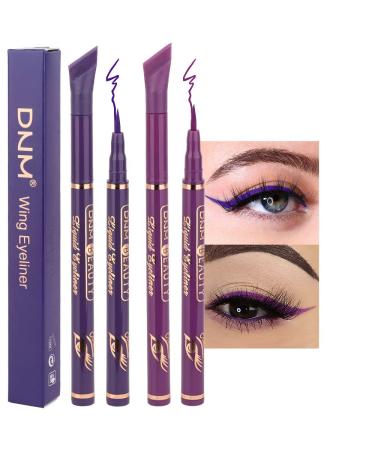 Kaely 2Pcs Purple&Light Purple Liquid Wing Eyeliner Stamp Eye Pencil Makeup Sets Waterproof Color Colorful Eye Liners Stencils delineador de ojos contra el agua delineadores de colores para ojos 7&8 2 Count (Pack of 1) P...