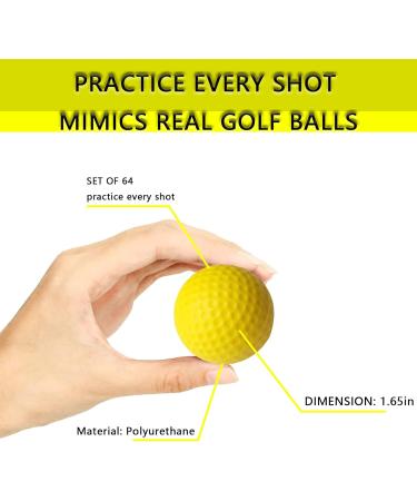 LemoHome 64 Pack Foam Golf Practice Balls - Realistic Feel - Limited Flight - Indoor/Outdoor Training Balls - Buy Online on GoSupps.com