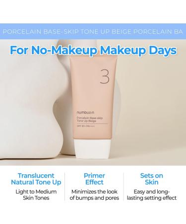 pexel No.3 Porcelain Base-skip Tone Up Beige 1.69fl oz/ 50ml | 3-in-1 Tinted Moisturizer Evens out Skin Tone Tone Up Cream Natural - Buy Online on GoSupps.com