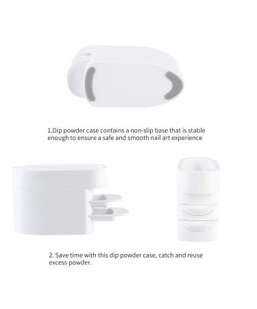 AMAZDIP 2-in-1 Dip Powder Recycling System & French Tip Smile Line Mold Tray - Nail Art Glitter Holder Saver in White - Buy Online on GoSupps.com