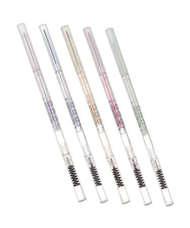 iplusmile 5 pi ces Crayons Sourcils tanches avec Brosse Crayons Automatiques Fins Anti-sueur pour Maquillage Naturel Multi-teintes Marron Naturel Gris Marron Menthe Th Au Lait Gris Th