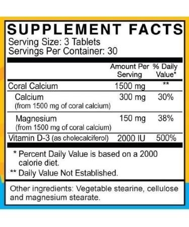 SolarCal-D Coral Calcium Magnesium with Vitamin D-3 - Recommended by Robert Barefoot & The Calcium Factor - 90 Tablets - Buy Online on GoSupps.com