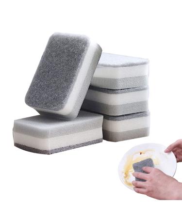 5 Dishwashing Sponge Kitchen 5 Dual-Sided Dishwashing Sponge for Kitchen - Scrubbing Dish Sponge Ideal for Washing Kitchen Dishes Bathroom &More Dudok 5 Pcs Gray 5 Pcs 5 Pack Grey