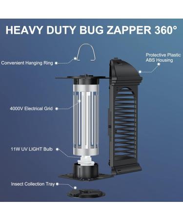 Electric Bug Zapper Indoor & Outdoor LUUGUYI 360 UV Mosquito Zappers Killer 4000V Electric Insect Fly Zapper Mosquito Trap No Odor & Chemicals Mosquito Lamp Bulb Black - Buy Online on GoSupps.com