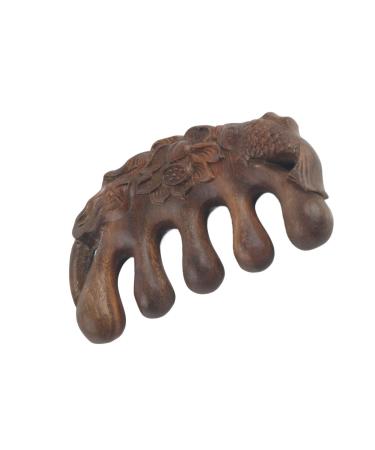 Sandalwood Meridian Comb Meridian Wide Tooth Massage Comb Green Sandalwood Head Scalp Massage Comb for Neck Shoulder Hand