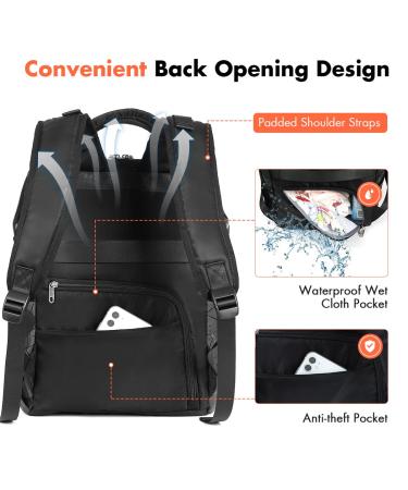 Buy Lekespring Waterproof Leather Diaper Backpack | Large Baby Bag with Stroller Belts & Changing Pad - Black - Buy Online on GoSupps.com