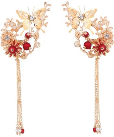 minkissy 3 Pairs Japanese Hair Decor Wedding Hair Clips Tassel Hair Clips for Women Japanese Hair Pin Chinese Hair Clips for Women Hair Pearls Barrettes Woman Geisha Rhinestones - Buy Online on GoSupps.com