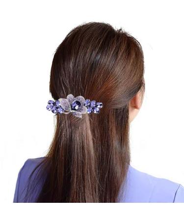 Elegant Crystal Rhinestone French Flower Hair Clips for Women - 5 PCS Set in 2 Sizes (Multicolor) | Stylish Hair Accessories for Women Girls - Buy Online on GoSupps.com