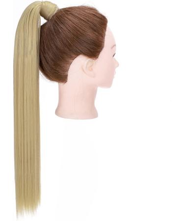 23" Long Straight Wrap Around Ponytail Clip in Hair Extensions One Piece Hairpiece Magic Tape in Pony Tail Extension for Women Ash Blonde - Buy Online on GoSupps.com