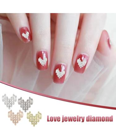 3D Heart Nail Charms - 80 Pcs Metal Love Heart Nail Art Charms for DIY Nail Decor - Gold & Silver Shiny Nail Studs and Jewels - Nail Art Decorations and Crafts - Buy Online on GoSupps.com