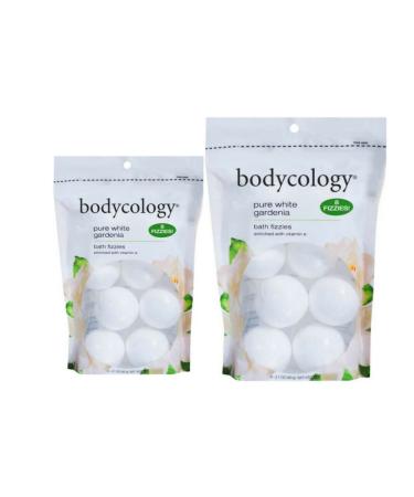Bodycology Pure White Gardenia Bath Soak Fizzies Bombs 8 - 2.1 Oz Balls (2 Pack)
