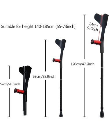 Adjustable Folding Crutches Aluminum Forearm Crutches for Adult Ergonomic Fashion Design & Comfort Handle Folding for Travel and Storage 1 Pair (Color : Black) anniversary Lucky Star Selfless - Buy Online on GoSupps.com