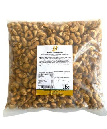 Hides Fine Foods - Chilli & Lime Cashews 1kg - Suitable for Vegetarians - GMO Free - Snacking - Protein Snack - Bar Snack - Perfect for Parties -Heart Healthy Fats - Low in Sugar - High in Fibre