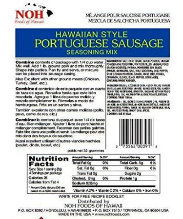 NOH Hawaiian Portuguese Sausage Seasoning Mix 1.125 oz - Authentic Flavor for Your Dishes - Buy Online on GoSupps.com