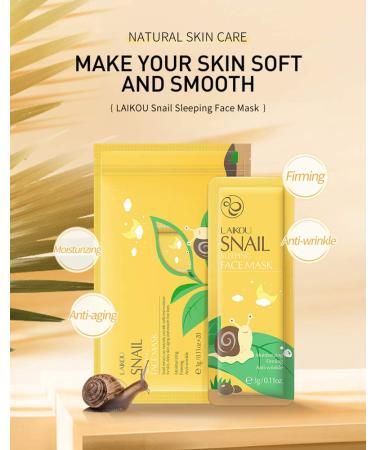 MIESCHER 20 Combo Pack Snail Sleeping Face Mask for Glowing, Moisturized Skin - Hydrating, Firming, and Brightening Natural Skincare - Buy Online on GoSupps.com