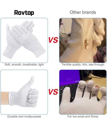 Rovtop 10 Pairs White Gloves 9.8 inches Used to Inspect Jewelry Dry Hand moisturizer & Daily Work and More - Buy Online on GoSupps.com