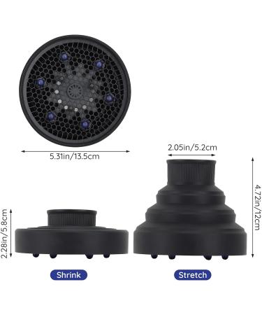 Travel Hair Dryer Diffuser Segbeauty Collapsible Portable Hair Diffuser Professional Salon Blow Dryer Diffuser Attachment for Natural Thick Hair Suitable for Nozzle 4.2-4.5cm - Black Foldable-4.2-4.5cm/1.65-1.77in-Black - Buy Online on GoSupps.com