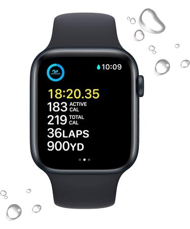 Apple Watch SE (2nd Gen) GPS + Cellular 44mm Midnight Aluminum Case, Midnight Sport Band M/L - Renewed - Buy Online on GoSupps.com