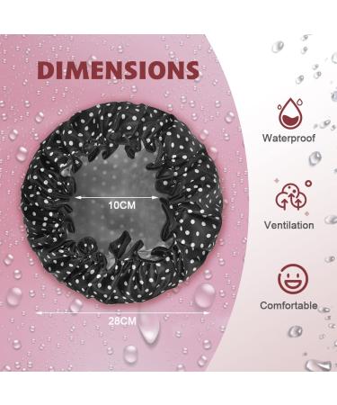 Uraqt Waterproof Shower Hood - 2 Pack | Large Elastic Reusable Shower Cap for Women & Girls | Ideal for Home Hotel & Travel | Stylish Point Pattern - Buy Online on GoSupps.com