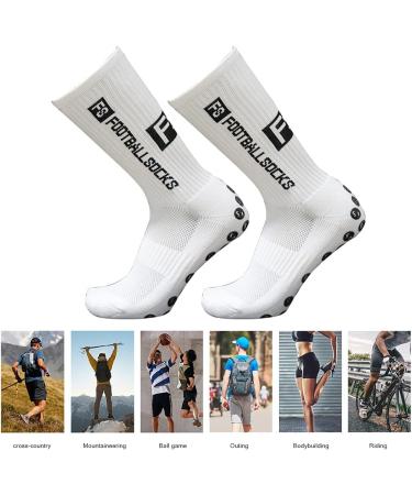 Buy CRGANGZY Round Silicone Suction Non-Slip Football Socks | Sports Training Sock (White) AV02 - International Shipping Available - Buy Online on GoSupps.com