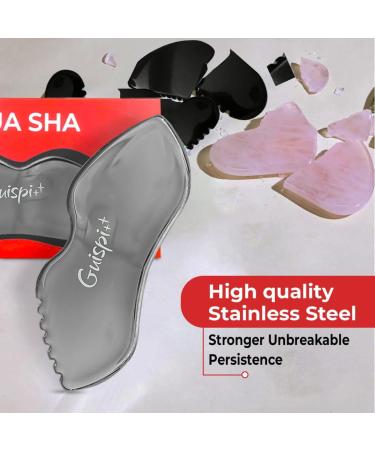 Buy Stainless Steel Gua Sha Facial Tool - Best for Blood Circulation & Lymphatic Drainage | Premium Face Massage Scraper for Skincare - Buy Online on GoSupps.com