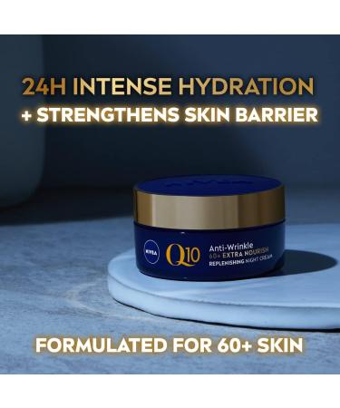 NIVEA Q10 Power 60+ Anti-Wrinkle Night Cream 50ml - Coenzyme Q10 Moisturizer for Women - Buy Online on GoSupps.com