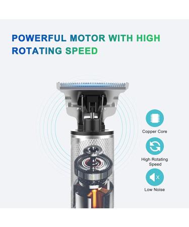 Ufree Hair Trimmer - Cordless Beard Men's Grooming Kit with Guide Combs - Electric T Blade Shaver for Zero Gap Bald Outline Edging (Silver) - Buy Online on GoSupps.com