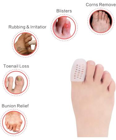 Big Toe Protectors - Breathable Gel Toe Caps Silicone with Holes | 10 Pack - Premium Comfort & Pain Relief - Buy Online on GoSupps.com