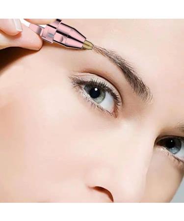 2 in 1 Eyebrow Trimmer & Face Hair Remover - Rechargeable Painless with LED Light - Rose Gold & White - Buy Online on GoSupps.com