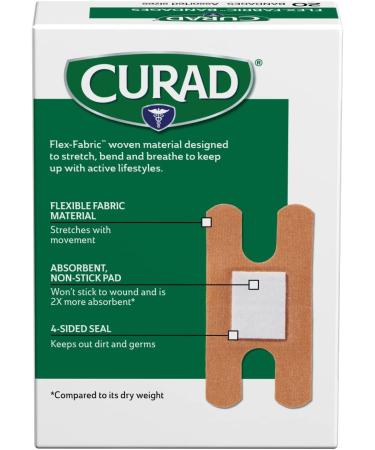 Curad Flex-Fabric Fingertip & Knuckle Bandages - 20 Count (Pack of 6) | International Shipping - Buy Online on GoSupps.com