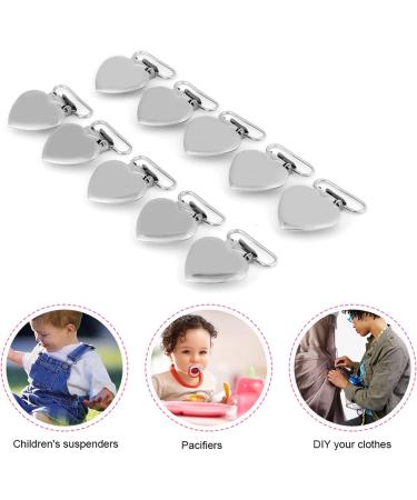 10 Metal Heart Shaped Pacifier Holders - DIY Clips for Pacifiers & Holiday Use | International Shipping Available - Buy Online on GoSupps.com
