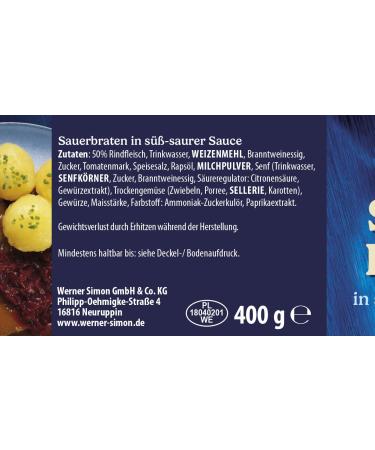 Werner Simon Sauerbraten 400g - Authentic Classic in Eco-Friendly Recyclable Can | Buy Internationally - Buy Online on GoSupps.com