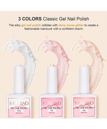 Saviland Glitter Acrylic Nail Kit with Mini Nail Lamp - Professional DIY Acrylic Set for Beginners - Buy Online on GoSupps.com