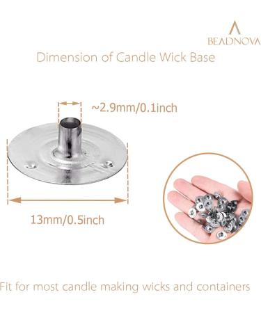 BEADNOVA Candle Wick Base 100pcs - 12.5mm/0.5inch Candle Wick Clips for DIY Candle Making - Buy Online on GoSupps.com