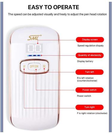 Portable Nail Drill Machine 35000rpm Professional Electric E-File Nail Drills for Acrylic Nails Manicure/Pedicure Gel Nails Cuticle - Salon or Home Nail Buffer Mani - Buy Online on GoSupps.com