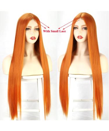 Long Orange Lace Front Wig - Medium Parts Heat-Resistant Synthetic Straight Wig for Women | 5x2 Inch Lace | Atayou - Buy Online on GoSupps.com