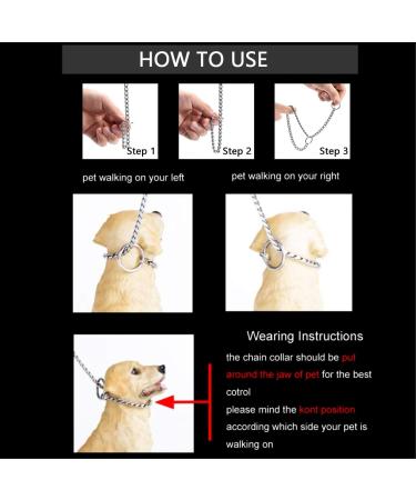 Mogokoyo Stainless Steel Dog Choke Chain Collar Puppy Metal P Chain Slip Collar Pet Training Walking Choker(3.0mm 20.0 Inch) 3.0mm x 20.0 inch - Buy Online on GoSupps.com