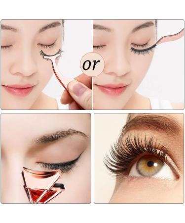 Meetory Eyelashes Accessories Tools - Eyelash Curler, Fake Eyelashes Applicator, and Scissors in Rose Golden - Buy Online on GoSupps.com