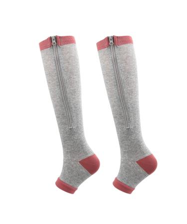 2 pairs of compression stockings with zipper toe-free calf zip compression stockings with a medical color compression for men and women varicose veins edema recovery