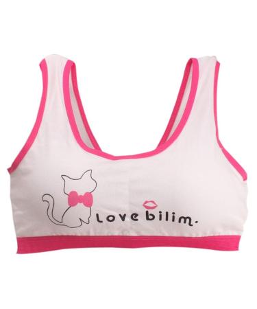 LNGRY New Lovely Girls Printing Underwear Bra Vest Children Sport Underclothes Hot Pink